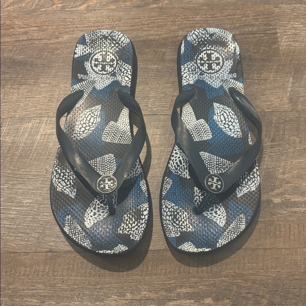 Tory Burch Blue Flip Flops